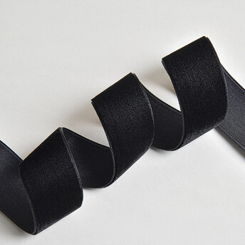 Лента бархатная односторонняя 2,5 см 1 м Черный