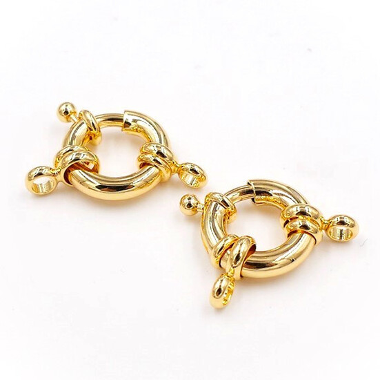 Карабин шпрингель Wheel медный 18К позолота 11х15 мм 1 шт. Золото