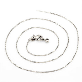 Цепочка протяжка на шею медная 0,9 мм 45 см карабин 10 мм 1 шт. Платина