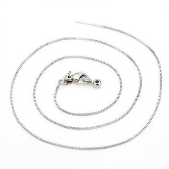 Цепочка протяжка на шею медная 0,9 мм 45 см карабин 10 мм 1 шт. Платина