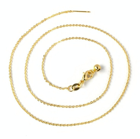 Цепочка протяжка на шею медная 1,3 мм 45 см карабин 10 мм 1 шт. Золотистый