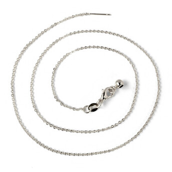 Цепочка протяжка на шею медная 1,3 мм 45 см карабин 10 мм 1 шт. Платина