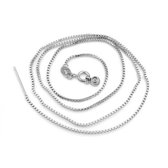 Цепочка протяжка на шею медная 0,8 мм 45 см карабин 9 мм 1 шт. Платина