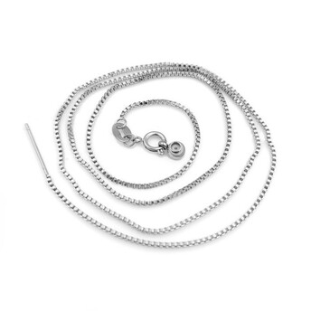 Цепочка протяжка на шею медная 0,8 мм 45 см карабин 9 мм 1 шт. Платина