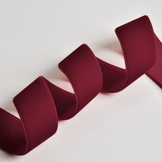 Лента бархатная односторонняя 2,5 см 1 м Бордовый