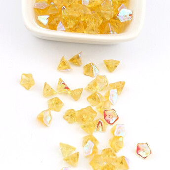 Бусины пластиковые в форме цветка 8х6 мм 10 шт. Желтый АВ