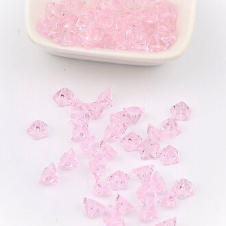 Бусины пластиковые в форме цветка 8х6 мм 10 шт. Розовый светлый