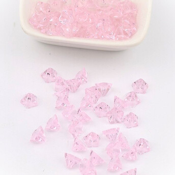 Бусины пластиковые в форме цветка 8х6 мм 10 шт. Розовый светлый