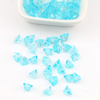 Бусины пластиковые в форме цветка 8х6 мм 10 шт. Голубой