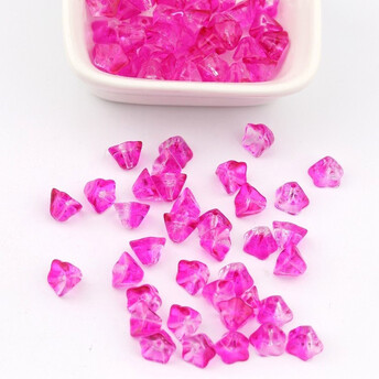 Бусины пластиковые в форме цветка 8х6 мм 10 шт. Розовый