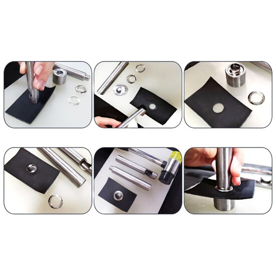 Набор люверсов с интструментом 10 мм по 30 шт. Платина/Золото/Никель/Бронза