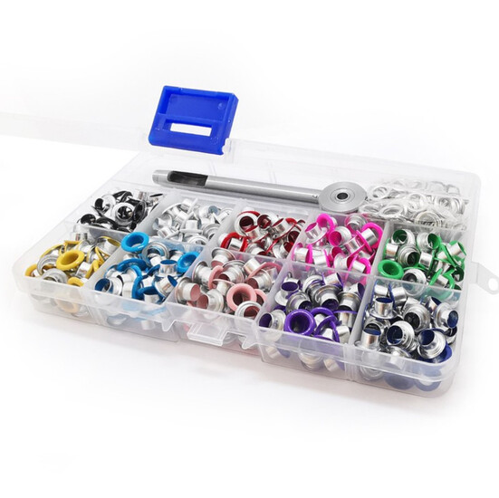 Набор люверсов с интструментом 4,5 мм по 50 шт. 10 Разных цветов