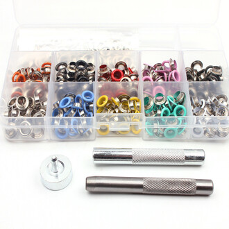 Набор люверсов с интструментом 10 мм по 10 шт. 12 Разных цветов