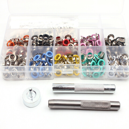 Набор люверсов с интструментом 10 мм по 10 шт. 12 Разных цветов