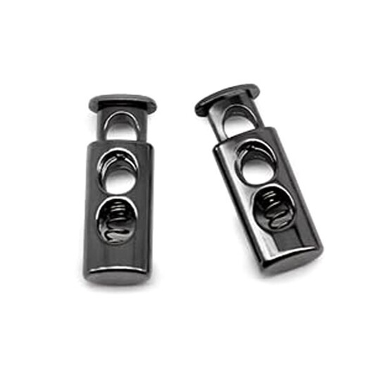 Зажим-фиксатор шнура стопор с пружиной 24х9х6 мм Ø 5 мм 1 шт. Черный никель