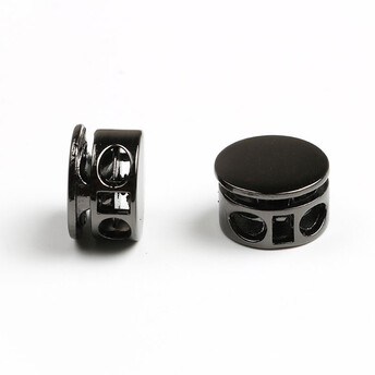 Зажим-фиксатор шнура Круглый стопор с пружиной 10х14 мм Ø 4 мм 1 шт. Черный никель