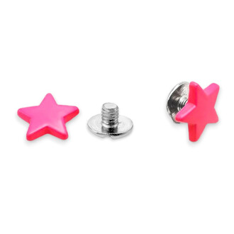 Звезда винтовая декоративная 11х3 мм 1 шт. Розовый неон
