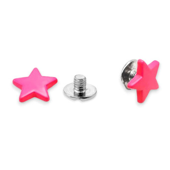 Звезда винтовая декоративная 11х3 мм 1 шт. Розовый неон