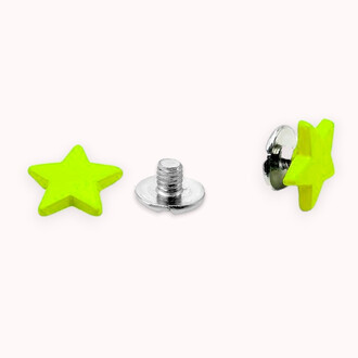 Звезда винтовая декоративная 11х3 мм 1 шт. Лимонный неон