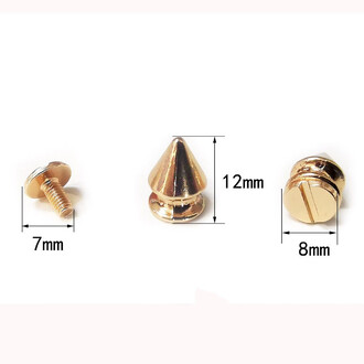 Шип Пуля винтовой декоративный 8х12 мм 1 шт. Золотистый