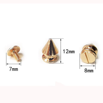Шип Пуля винтовой декоративный 8х12 мм 1 шт. Золотистый