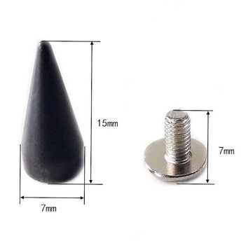 Шип Конус винтовой декоративный 7х15 мм 1 шт. Черный матовый