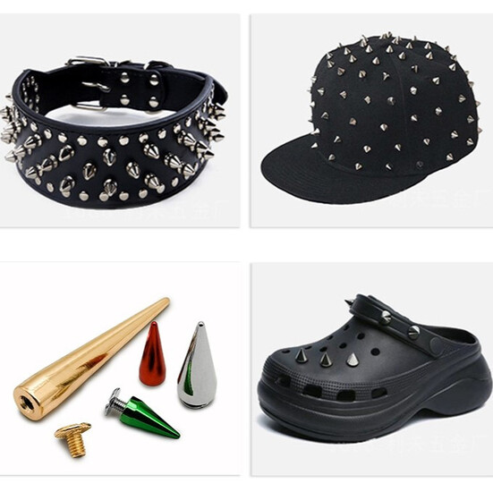 Шип Конус винтовой декоративный 7х15 мм 1 шт. Золотистый