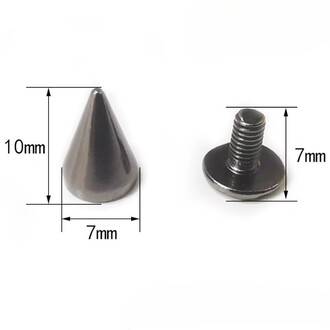 Шип Конус винтовой декоративный 7х10 мм 1 шт. Черный Никель