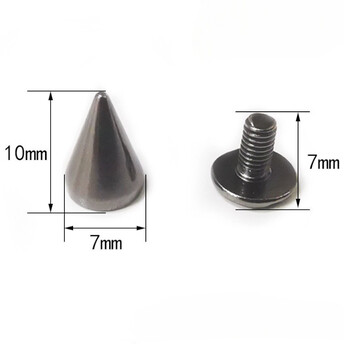 Шип Конус винтовой декоративный 7х10 мм 1 шт. Черный Никель