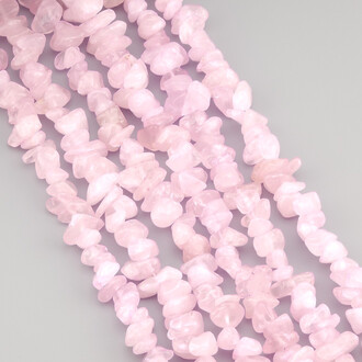 Розовый кварц тонированный сколы крошка из камня 5-10 мм +-80 см 1 шт.