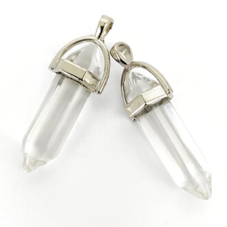 Кулон кристалл Горный хрусталь имит. 41х8 мм 1 шт.