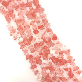 Халцедон розовый сколы крошка из камня 5-10 мм +-80 см 1 шт.