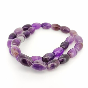 Аметист бусины овальные из камня 14х10 мм +-40 см 28 шт.