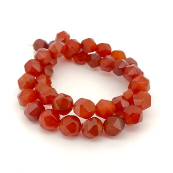 Агат красный бусины из камня огранка 10 мм ±35 см 37 шт.