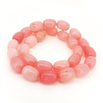 Розовый опал бусины овальные из камня 14х10 мм +-40 см 28 шт.