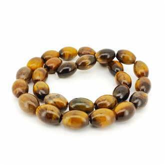 Тигровый глаз бусины овальные из камня 14х10 мм +-40 см 28 шт.