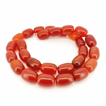 Агат красный бусины овальные из камня 14х10 мм +-40 см 28 шт.