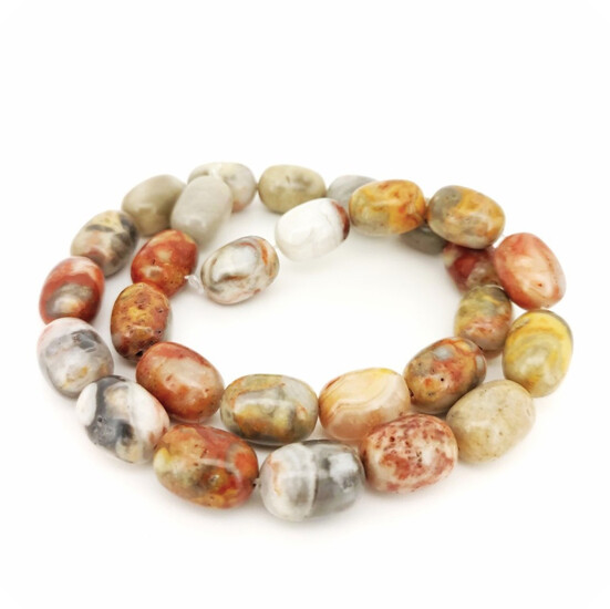 Яшма Пикассо бусины овальные из камня 14х10 мм +-40 см 28 шт.