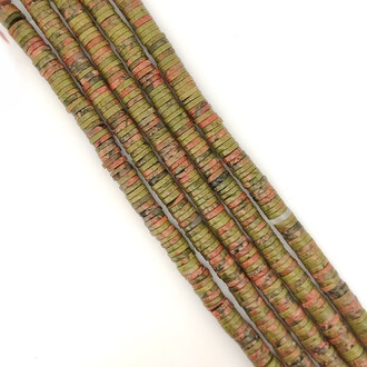 Яшма Унакит бусины из камня шайба 6х1,5 мм +-39 см 240 шт.