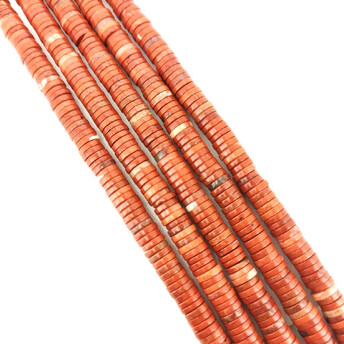 Яшма Кровавик бусины из камня шайба 6х1,5 мм +-39 см 240 шт.