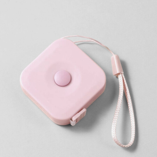 Метр мягкий в рулетке измерительная лента 150х0,7 см рулетка 4,4х4,4 см 1 шт. Розовый светлый