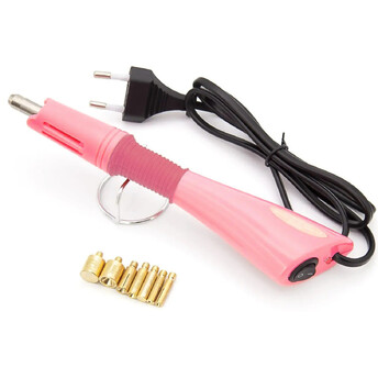 Паяльник аппликатор для страз + 7 насадок мощность 10-12W Розовый