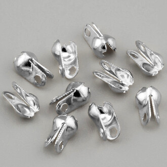 Каллоты с боковым зажимом позолота 6х3 мм Ø 2,4 мм 25 шт. Белое Золото