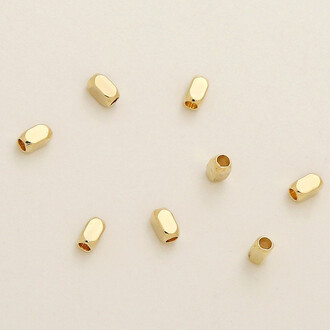 Бусина разделитель Bloc медная 14К позолота 4х2 мм Ø 1,2 мм 20 шт. Золото светлое