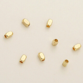 Бусина разделитель Bloc медная 14К позолота 4х2 мм Ø 1,2 мм 20 шт. Золото светлое