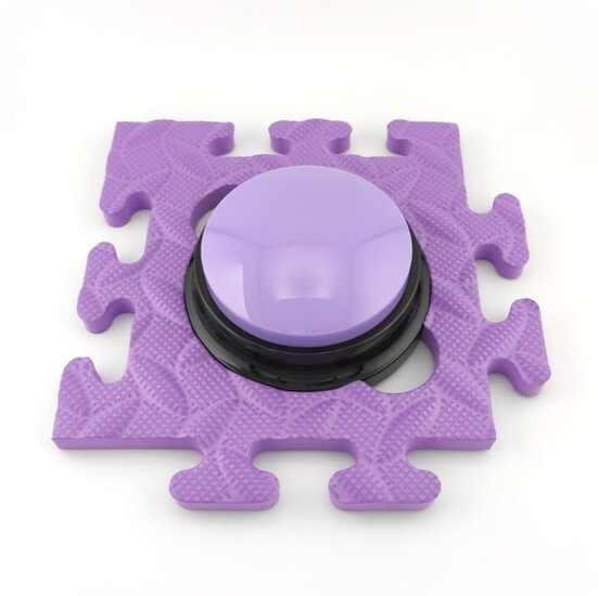 Голосовая интерактивная кнопка с функцией записи 9х4,5 см + коврик 16х16х1 см Сиреневый