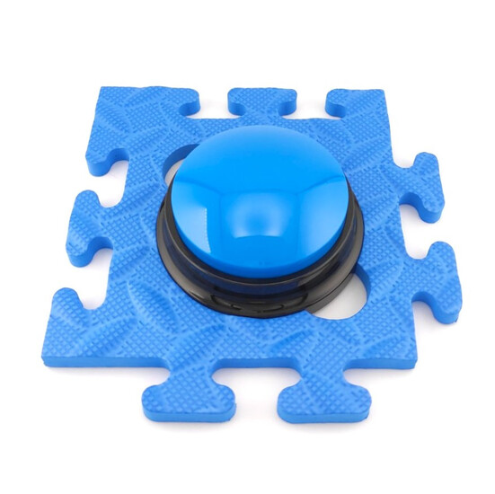 Голосовая интерактивная кнопка с функцией записи 9х4,5 см + коврик 16х16х1 см Синий