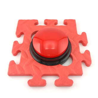 Голосовая интерактивная кнопка с функцией записи 9х4,5 см + коврик 16х16х1 см Красный