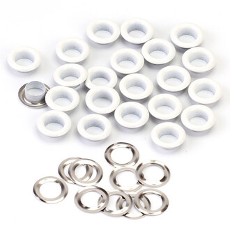 Люверсы заклепка+шайба 6 мм Ø 3 мм 50 шт. Белый