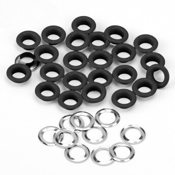 Люверсы заклепка+шайба 6 мм Ø 3 мм 50 шт. Черный матовый